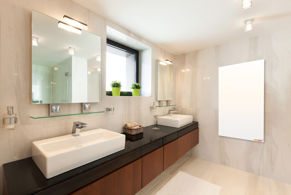 Digelheat infrared heater in a barthroom